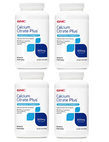 GNC Calcium Citrate Plus, Tablets 180 ea x 4